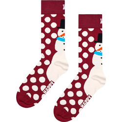 Happy Socks Jumbo Snowman Χριστουγεννιάτικες Βαμβακερές Ανδρικές Κάλτσες Ψηλές Μπορντό P001873