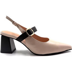 Versace 19V69 Γόβες Slingback Δερμάτινες με Χοντρό Χαμηλό Τακούνι Μπεζ AM813-22S