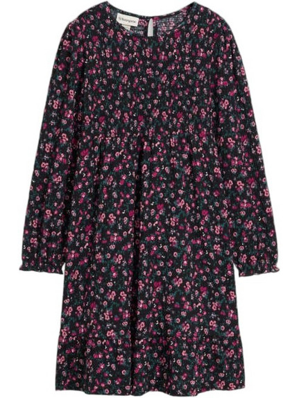 Bonprix Παιδικό Φόρεμα Floral Μαύρο 926052