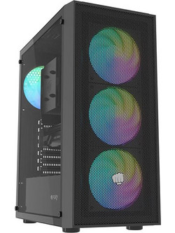 Fury Shobo SH8F Black Gaming Midi Tower Κουτί Υπολογιστή RGB με Πλαϊνό Παράθυρο