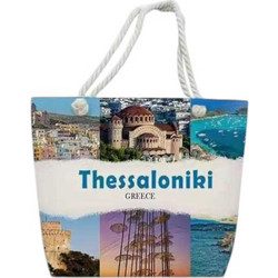 Tradesor Thessaloniki Υφασμάτινη Τσάντα Θαλάσσης Ώμου Πολύχρωμη 37x48cm 871925