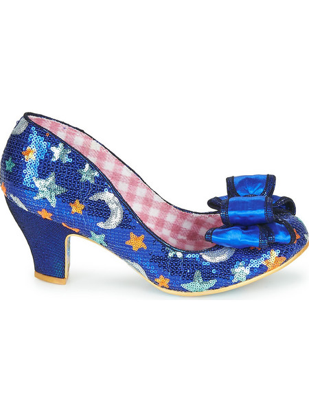 Irregular Choice Γόβες Δερμάτινες με Χοντρό Χαμηλό Τακούνι & Φιόγκο Navy Μπλε 4255-1-AU