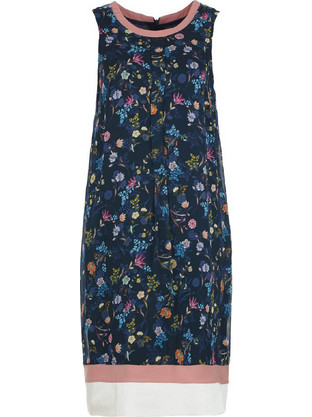 Conquista Midi Καλοκαιρινό Καθημερινό Φόρεμα Floral Navy Μπλε C221-560-41