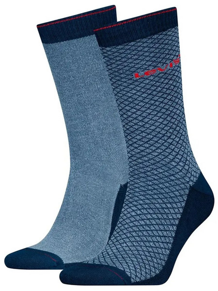 Levi's Ανδρικές Κάλτσες Ψηλές με Σχέδια Μπλε Navy Μπλε 2Pack 701229554-002