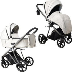 ibebe Next2 Eco Leather Καρότσι Μωρού 2 σε 1 Light Silver