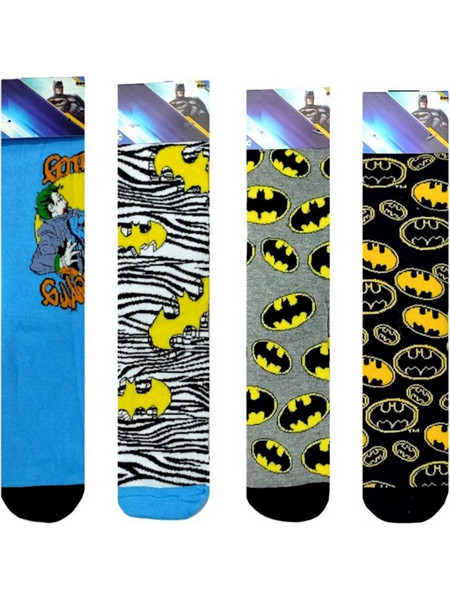 Disney Batman Ανδρικές Κάλτσες Ψηλές με Σχέδια Μαύρες Μπλε Γκρι 4Pack BM21532