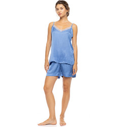 Pink Label Babydoll Καλοκαιρινό Σατέν Μπλε S1639