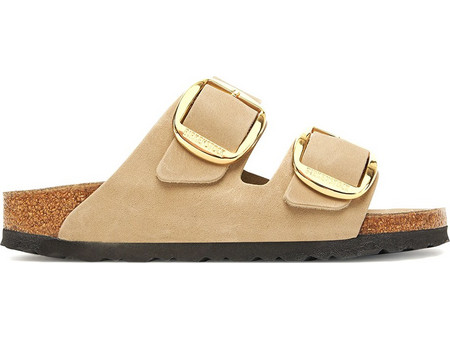 Birkenstock Arizona Big Buckle Γυναικεία Σανδάλια Suede Ανατομικά Μπεζ 1030395