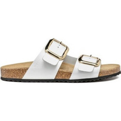 Geox Brionia Δερμάτινα Γυναικεία Σανδάλια Ανατομικά Λευκά D45Y3B00085C1000