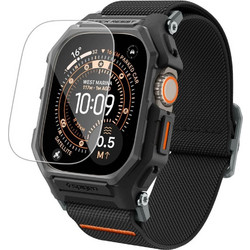 Spigen Lite Fit Pro Πλαστική Θήκη Tempered Glass με Λουράκι για Apple Watch Ultra 49mm Μαύρη