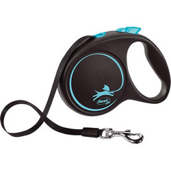Flexi Black Design Πτυσσόμενο Λουρί Σκύλου έως 25kg 5m Μαύρο Μπλε
