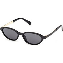 Max & Co MO0158 01A Γυναικεία Γυαλιά Ηλίου Οβάλ Μεταλλικά Μαύρα με Μαύρο Φακό