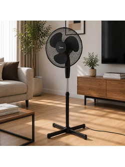 Midea FS40-21M (BK) Ανεμιστήρας Δαπέδου Ορθοστάτης 40cm 40W