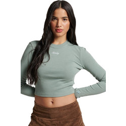 Superdry Γυναικείο Χειμερινό Crop Top Ριπ Πράσινο Mint W6011656A-1KN