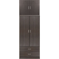 B2BMarkt Δίφυλλη Ντουλάπα Ρούχων Reina με Πατάρι Καφέ 80x42x241cm 9996807