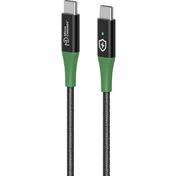 Microconnect Braided USB-C to USB-C 1m Black Green MC-SMARTUSB-C-C-01