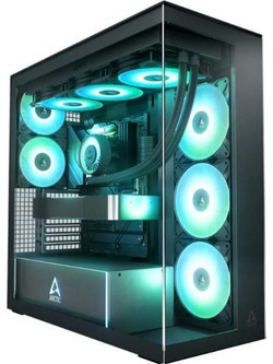 Arctic Xtender Black Midi Tower Κουτί Υπολογιστή RGB με Πλαϊνό Παράθυρο ACPCC00023A