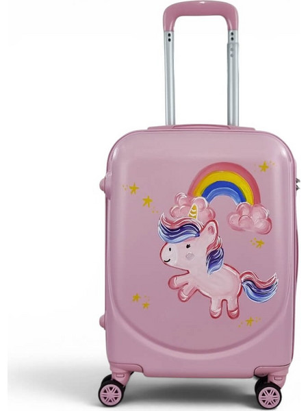 Playbags Collection Unicorn PS901-20 Παιδική Βαλίτσα Καμπίνας 55x36x21cm με 4 Ρόδες Ροζ