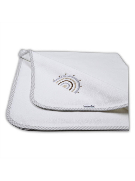 Ninetta Bebe 502 Rainbow Πάνα Αγκαλιάς Πικέ Γκρι Λευκή 90x90cm