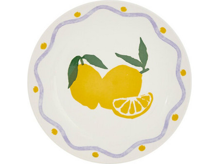 Plastona Λεμόνια Πιάτο Φρούτου Πορσελάνης 19cm 07.212332C