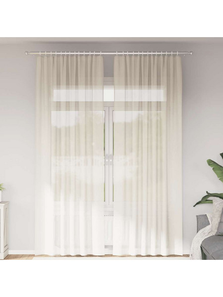 vidaXL Σετ Κουρτίνες Παραθύρου με Γάντζους 140x260 2 τμχ 4102180 Κρεμ