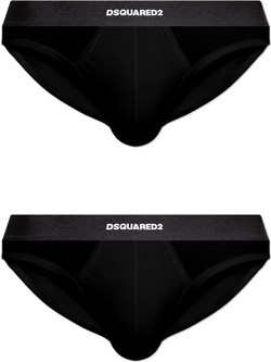 Dsquared2 Ανδρικά Σλιπ Βαμβακερά Μαύρα 2Pack DCX200070-001
