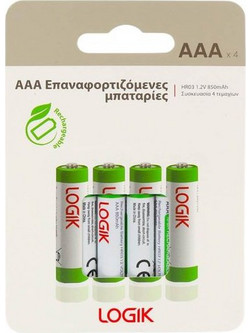 Logik Rechargeable ΑΑA 850mAh 4τμχ