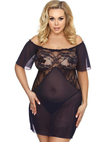 Anais Venea Sexy Φόρεμα See Through με Δαντέλα Navy Μπλε AS10028