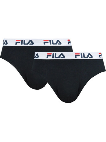 Fila Ανδρικά Σλιπ Βαμβακερά Μαύρα 2Pack FU5015-200