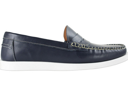 Ridge Ανδρικά Μοκασίνια Loafers Δερμάτινα Navy Μπλε 302
