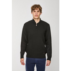 Lexton Eric Half Zip Ανδρική Πλεκτή Μπλούζα με Φερμουάρ Μαύρη 17.36