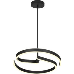 V-TAC 24289 Κρεμαστό Φωτιστικό Οροφής Μονόφωτο LED με Φυσικό Λευκό Φως Μαύρο Φ40x6cm VT-84045