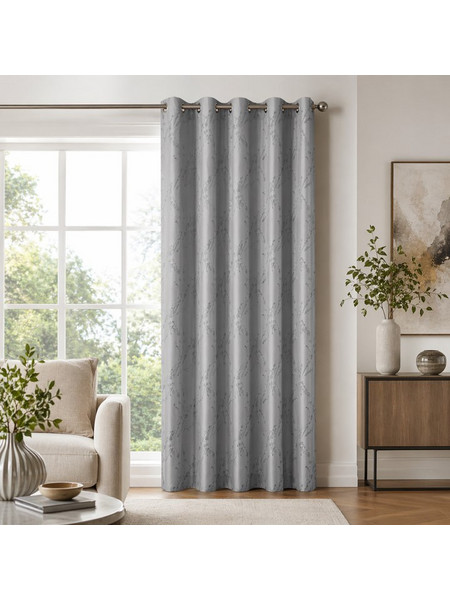 For Home Κουρτίνα Floral με Τρουκς 140x260 Markela 760523 Γκρι