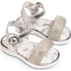 Babywalker Βαπτιστικά Πέδιλα για Κορίτσι Δερμάτινα Ανατομικά Ασημί EXC5842