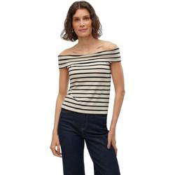 Vero Moda Γυναικείο Καλοκαιρινό Top Μπεζ Μαύρο 10307367
