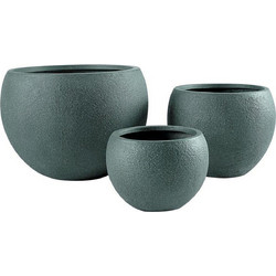 Supergreens Sandstone L Γλάστρα Στρογγυλή Πήλινη Πράσινη 51x39cm 8-0822-C