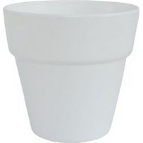 MarHome Fl-9 Γλάστρα Στρογγυλή Πλαστική Λευκή 9x8cm