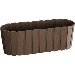 Prosperplast Γλάστρα Οβάλ Πλαστική Καφέ 38.3x14.4x13cm DDEC400-R222