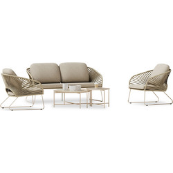 HomeMarkt Σετ Σαλόνι Κήπου Μεταλλικό 5τμχ Μπεζ HM6504.02