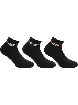 Fila Bamboo Ανδρικές Κάλτσες Κοντές με Σχέδια Μαύρες 3Pack F5514-200