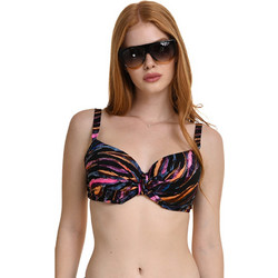 MiandMi Bikini Top με Ενίσχυση Μαύρο Πολύχρωμο 25327