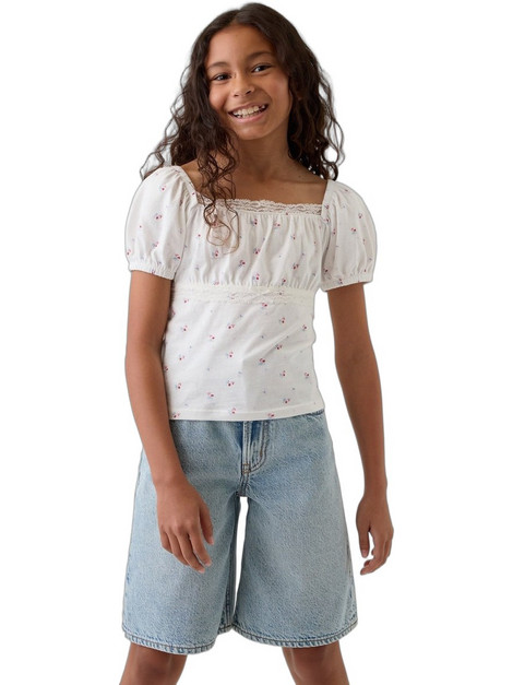 Gap Παιδικό Crop Top Κοντομάνικο Λευκό 898837000