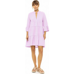 Pink Label Mini Καλοκαιρινό Καθημερινό Φόρεμα Μεταξωτό Λιλά BN-284