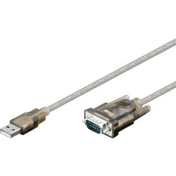 Goobay 68875 Καλώδιο Braided RS-232 DB9 Male to USB-A 1.5m Transparent