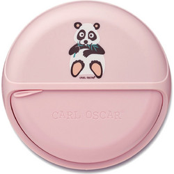 Carl Oscar Mini Disc Πάντα Πλαστικό Παιδικό Δοχείο Φαγητού Ροζ