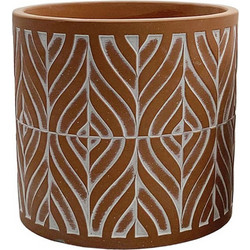 MarHome Κασπώ Δαπέδου Πήλινο Κεραμιδί Λευκό 18x17.5cm 06-20079