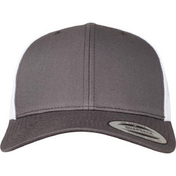 Flexfit Retro Trucker 2-Tone Ανδρικό Καπέλο Jockey με Δίχτυ Snapback Υφασμάτινο Ανθρακί Λευκό 6606T-00440