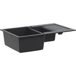 vidaXL Ένθετος Νεροχύτης Γρανίτη Ματ Black 80x50cm 42053746