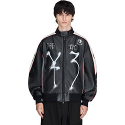Adidas Y-3 CHITO GRAPHIC Αθλητικό Ανδρικό Μπουφάν Χειμωνιάτικο Δερμάτινο Μαύρο KR3573