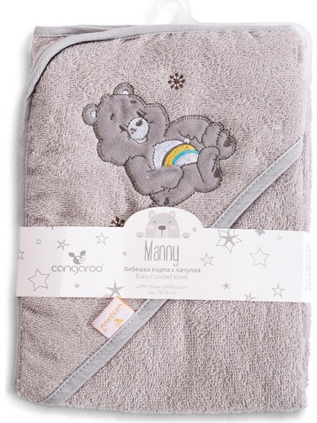Cangaroo Manny Βρεφικό Μπουρνούζι Κάπα Γκρι 76x76cm